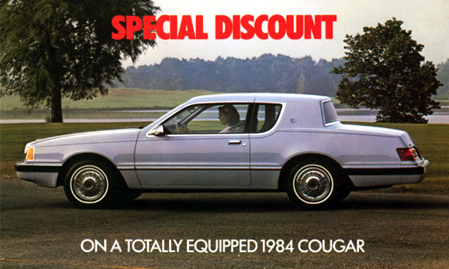 1984 Mercury Cougar Postcard