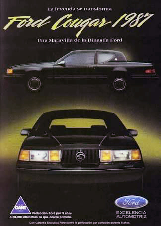 1987 Ford Cougar Magazine Ad - Mexico