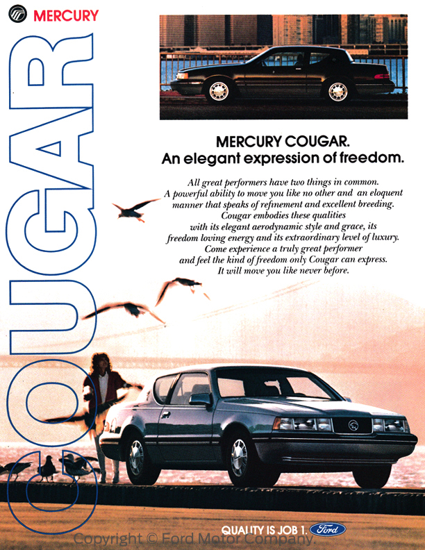 1987 Mercury Cougar XR-7 Magazine Ad